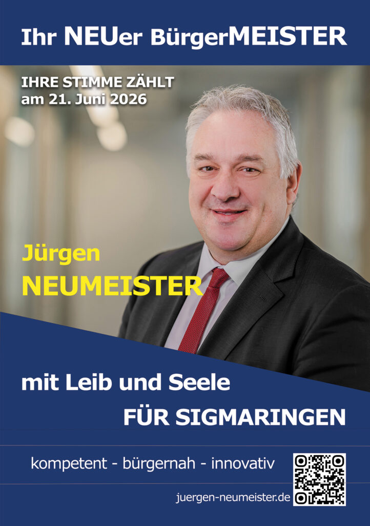 Jürgen Neumeister Flyer Bürgermeisterwahl Sigmaringen 2026